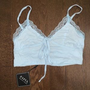 zaful lace bowknot crop cami!